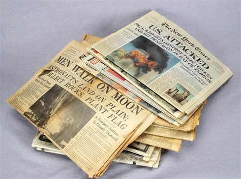 Large Lot of 16 Historical Newspapers - New York Times, Daily News - September 11th, 2001, Nixon ...