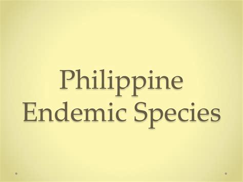 Biodiversity (Philippine Endemic Species)