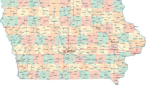 Iowa Road Map - IA Road Map - Iowa Highway Map