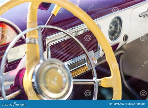 Old Retro Car Steering Wheel Stock Image - Image of antique, transport ...