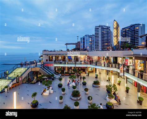 Larcomar Shopping Center at twilight, Miraflores District, Lima, Peru Stock Photo - Alamy