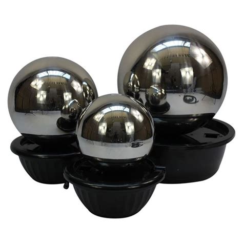 50cm Sphere Stainless Steel Water Feature with LED Lights