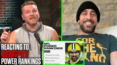 Pat McAfee & Aaron Rodgers Talk ESPN Ranking Packers #2 In The NFL ...