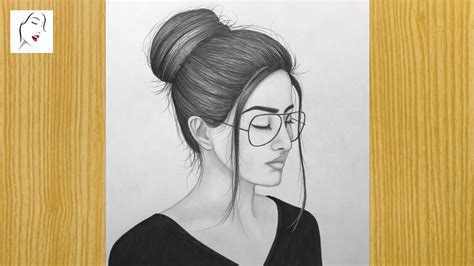 a cute girl face for beginners || "How to draw a New girl with glasses step by step" | Face ...