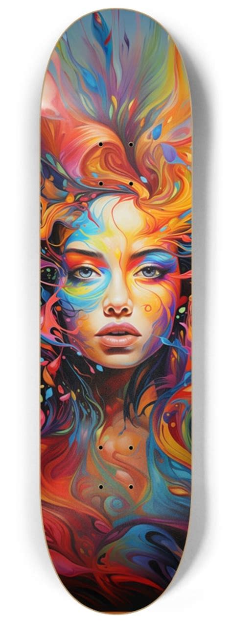 Skate Board Wall Art, Colorful Woman Skateboard Wall Decorations ...