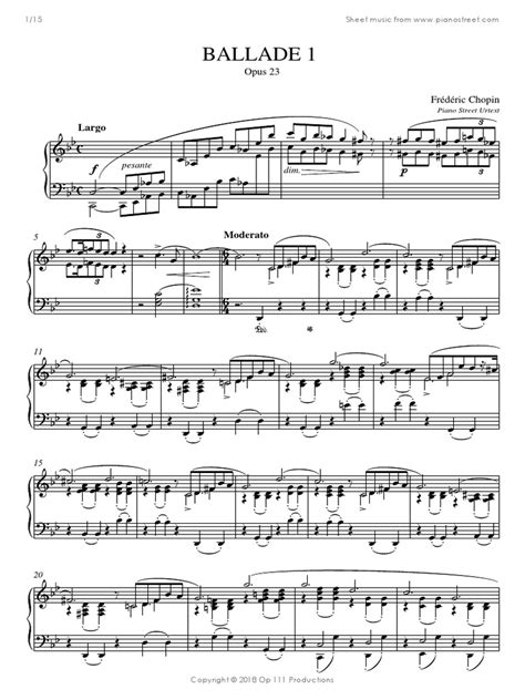 Chopin Ballade1 | PDF | Musical Notation | Classical Music