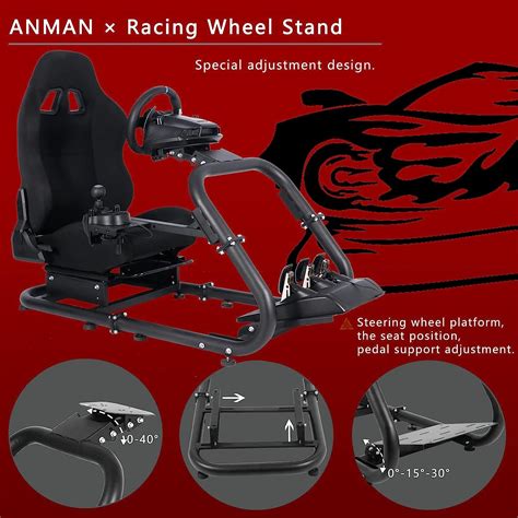 Buy Anman Racing Simulator Cockpit with Racing Seat Fits Logitech G27 G29 G920 G923 Thrustmaster ...