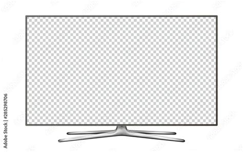 Realistic TV screen. Smart TV mockup. Blank television template. Vector ...