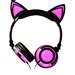 Catzon Kids Wired Headphones Over Ear with LED Glowing Cat Ears Kids Headsets for Girls Boys ...