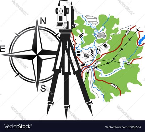 Symbol for geodesy and cartography vector image on VectorStock ...