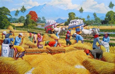 Rice Harvest Painting | Painting, Art gallery, Art studio organization