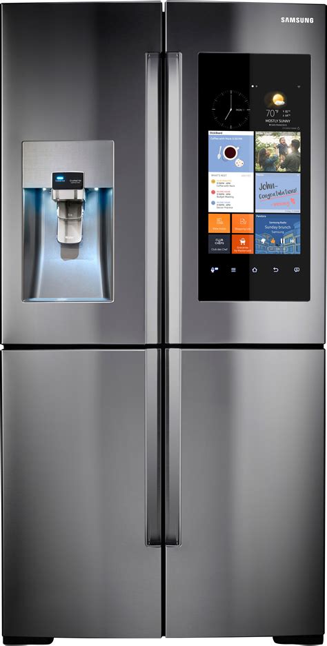 Samsung RF28K9580SR 36 Inch 4-Door Refrigerator with Family Hub WiFi LCD Touchscreen, Built In ...