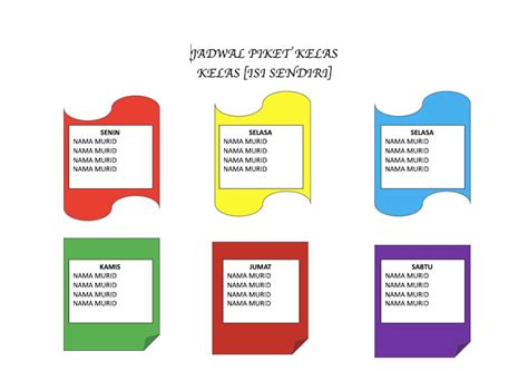 5 Contoh Jadwal Piket Kelas Kreatif. Ada Link Download-nya!