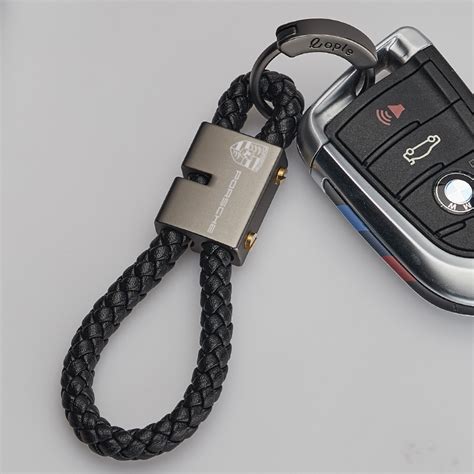 Mercedes Benz Red Braided Leather Stainless Steel Keychain - Tire Valve Caps, Keychain ...