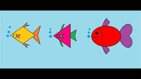 How to draw Fish using Shapes in MS Paint Computer|Computer Drawing - YouTube