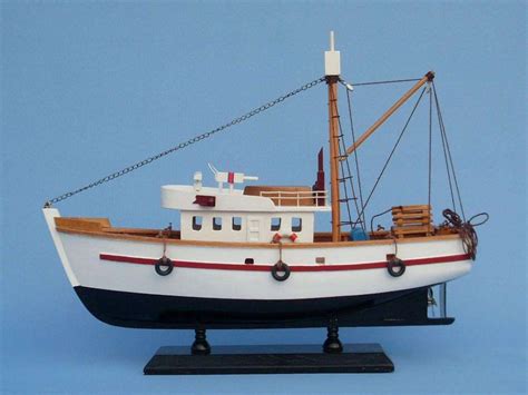 Buy Wooden Fish Stalker Model Fishing Boat 14in - Model Ships