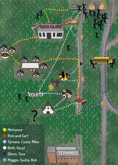 The Walking Dead: Road to Terminus Infographic Map | Posts, The o'jays and Walking