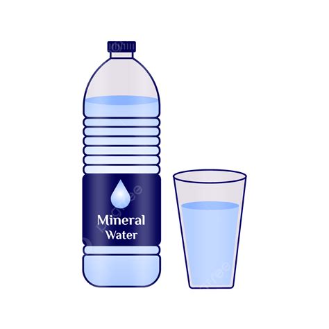 Mineral Water Clipart Hd PNG, Bottle And Glass Of Mineral Water Vector ...