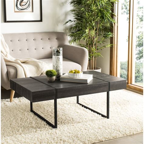 Safavieh Tristan Rectangular Modern Coffee Table, Black - Walmart.com ...