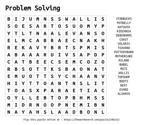 Problem Solving Word Search