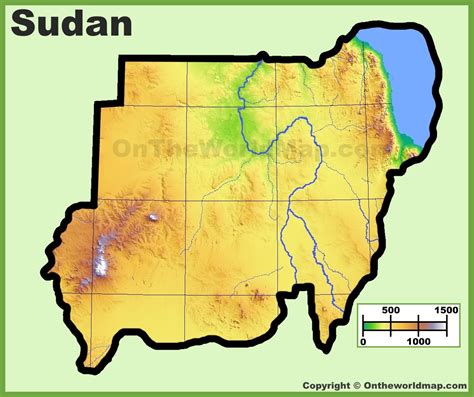 Sudan physical map