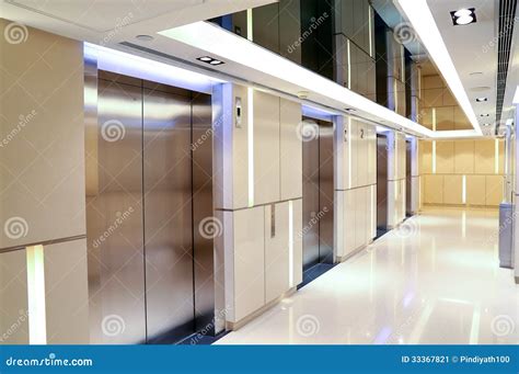 Modern Building Elevator Lobby Stock Image - Image: 33367821