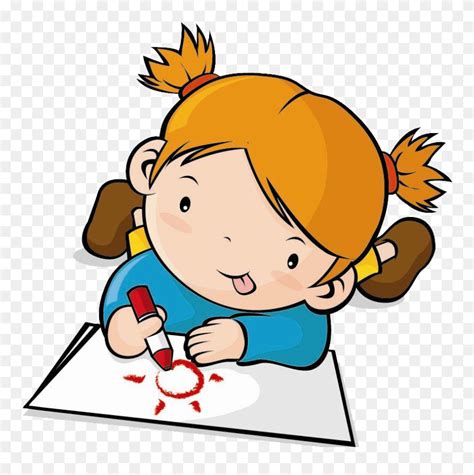 Download Drawing Clip Children Transprent - Cartoon Of Someone Drawing - Png Download (#401444 ...