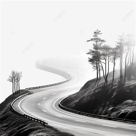 Winding Road Black And White, Winding Road, Png Icon, Abstract PNG Transparent Image and Clipart ...