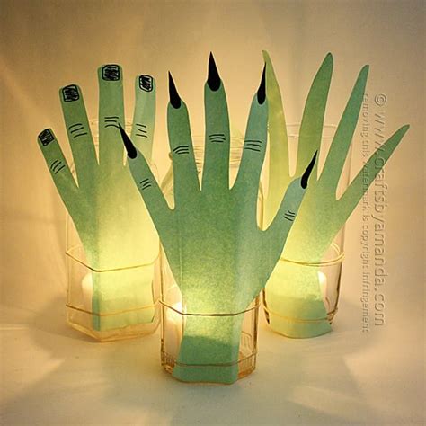 Creepy Hand Luminaries for Halloween - Crafts by Amanda