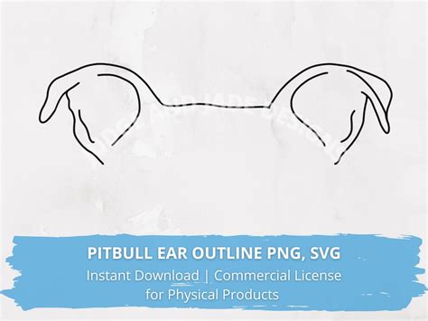 Pitbull Dog Ear Outline SVG PNG Descarga digital para Cricut - Etsy España