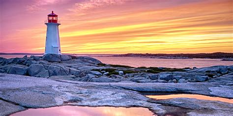 Lighthouse at Sunset in Canada