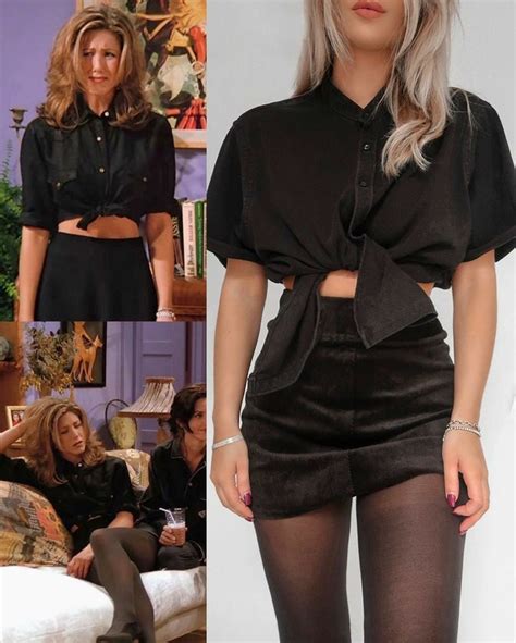 Buy Rachel Green's Black Tied-up the Waist shirt Online | 90s fashion ...