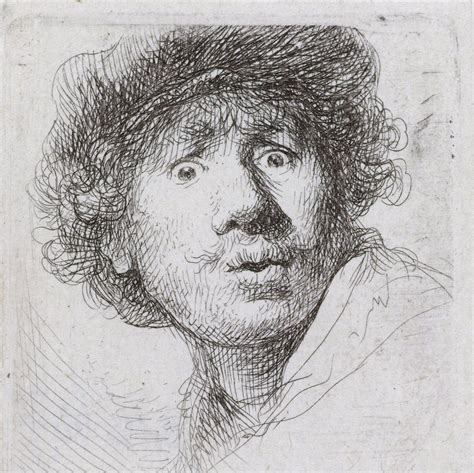Rembrandt - Self-portrait cat-20 - [1630] with beret, wide-eyed Amsterdam, Rijksmuseum RP-P-OB ...