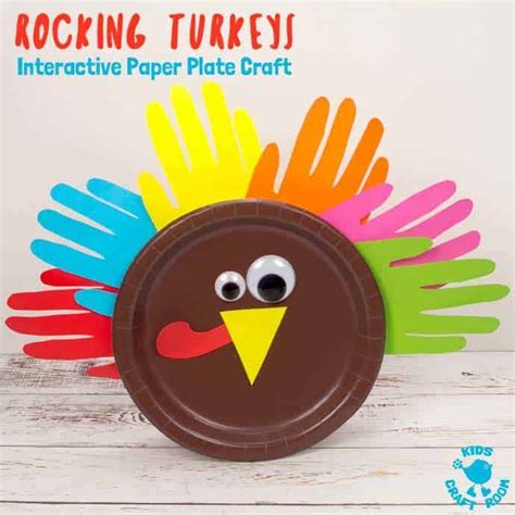 Rocking Paper Plate and Handprint Turkey Craft - Kids Craft Room