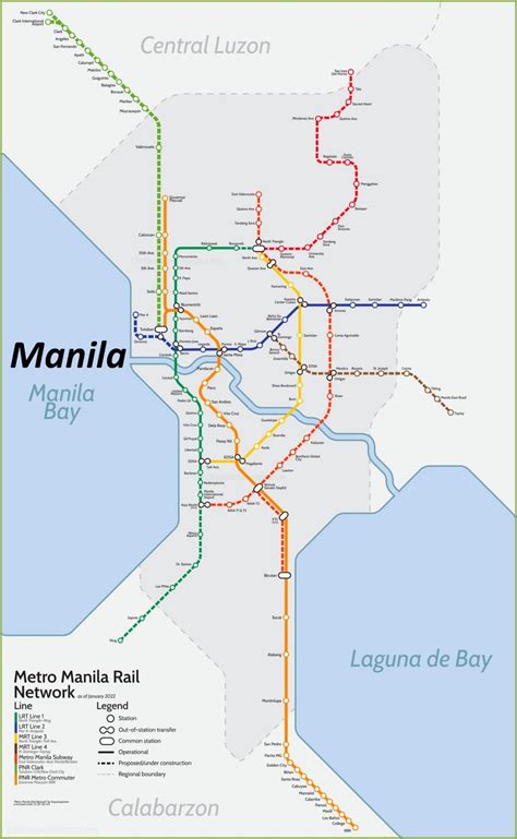 Metro Manila Rail Network Map - Ontheworldmap.com