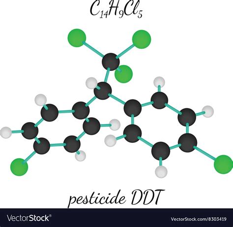 C14h9cl5 pesticide ddt molecule Royalty Free Vector Image