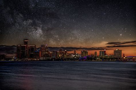 Detroit Skyline With Starry Night | Cleary Fine Art Photography