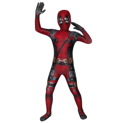 Kids Deadpool Cosplay Costume Deadpool Jumpsuit full set