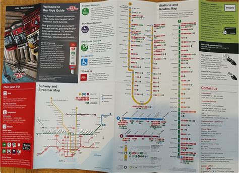 TTC Ride Guide Map 2023 Summer Toronto Canada Subway Bus Public Transit on eBid United States ...