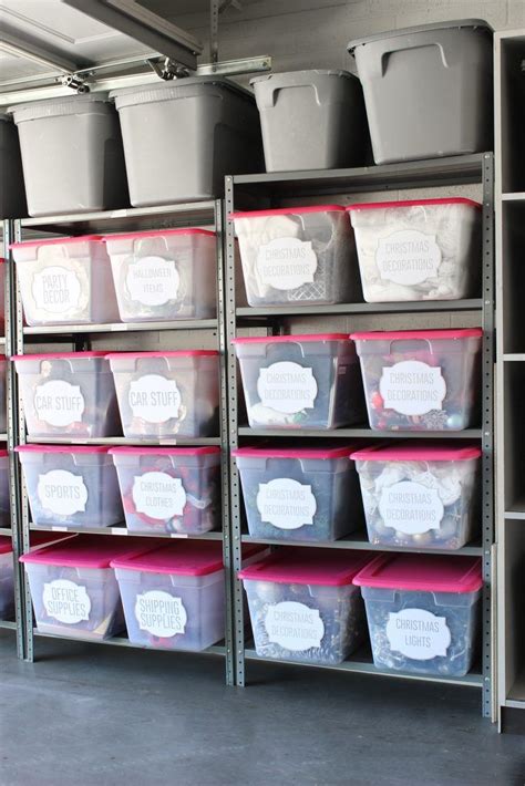 DIY Custom Labels + My Garage Organization progress - Classy Clutter | Storage bins organization ...