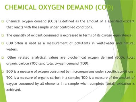 chemical oxygen demand -analysis using APHA manual