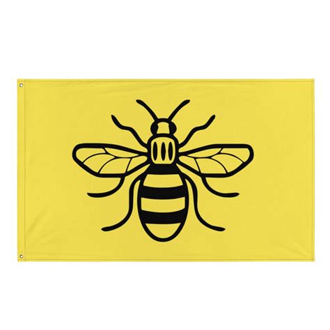 Manchester Bee Flag Worker Bee Honeybee Yellow Flag - Etsy