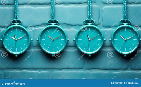 Bold Blue Clocks: a Relatable Personality in Minimalist Graphic Design Stock Illustration ...