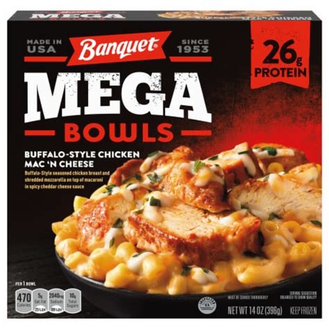 Banquet® Mega Bowls Buffalo-Style Chicken Mac 'n Cheese Frozen Meal, 14 oz - Fry’s Food Stores