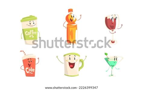 Set Funny Drinks Cartoon Characters Cute Stock Vector (Royalty Free) 2226399347 | Shutterstock