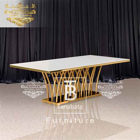 Gold Dining Table Set Tanabata Wedding Furniture