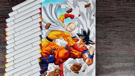 Drawing Goku vs One Punch Man (Saitama) - YouTube