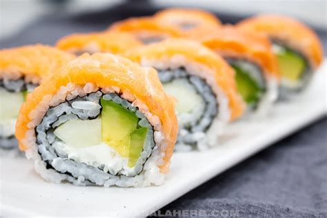 Philadelphia Roll Sushi Recipe (+VIDEO) | MasalaHerb.com