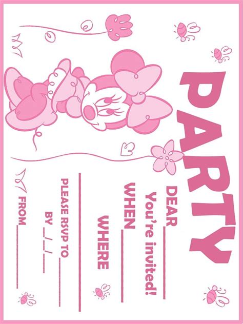 Free Printable Minnie Mouse Birthday Invitations