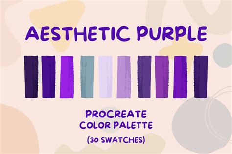 Aesthetic Purple Procreate Color Palette Graphic by SimonByArt · Creative Fabrica